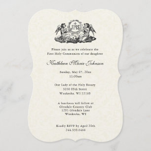 Invitation Élégant Catholique Première Sainte Communion