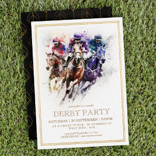 Invitation Elégant cavalier Derby Party / Equestrio