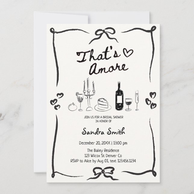 Invitation Elegant C'est l'Amour Mariage Shower  (Devant)