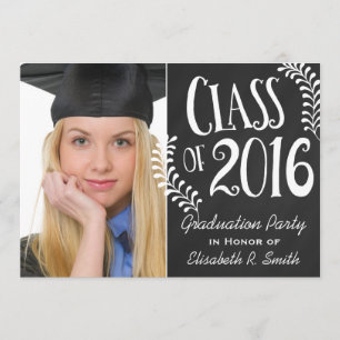 Invitation Élégant Chalkboard Classe de 2016 Graduation Party