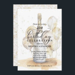 Invitation Elegant Champagne and Balloons 21st Birthday<br><div class="desc">Stylish birthday party invitations feature a watercolor champagne bottle and gold and white balloons with your details in chic lettering. Order PRINTED,  INSTANT DOWNLOAD or both! MATCHING items in our collection.</div>