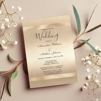 Invitation Elégant Champagne Gold Glamor Luxe Mariage