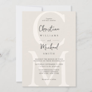Invitation Elégant Champagne Minimal Chic Mariage