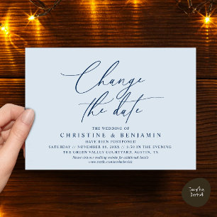 Invitation Élégant Changement de Date Report de Mariage