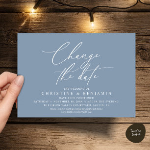 Invitation Élégant Changement de Date Report de Mariage