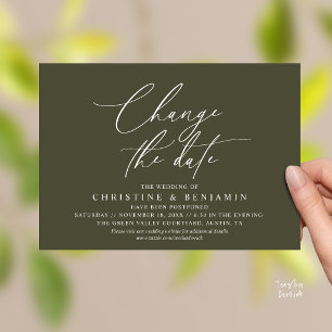 Invitation Élégant Changement de Date Report de Mariage