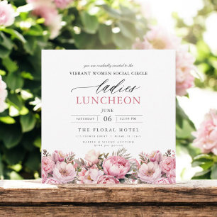 Invitation Élégant Charity Lunch Aquarelle Floral