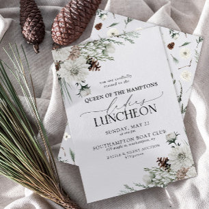 Invitation Élégant Charity Lunch Aquarelle hiver