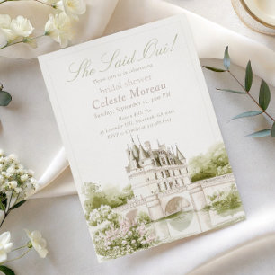 Invitation Elégant Château Romance Française Enterrement de V