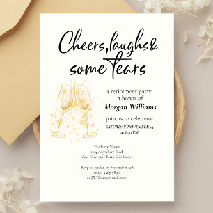 Invitation Elégant Cheers Laughn Tears Retraite Party