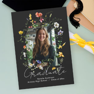 Invitation Élégant Chic aux Fleurs Sauvages pour une Fête de 