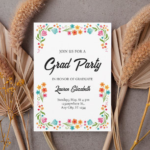 Invitation Élégant chic boho fleurs sauvages lumineuses de re