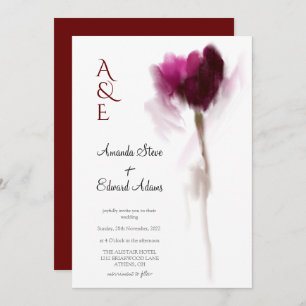 Invitation Élégant Chic Bourgogne Tulipe Floral Mariage