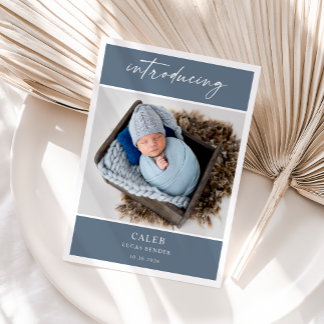 Invitation Elegant Chic Classic Photo Baby Announcement Card
