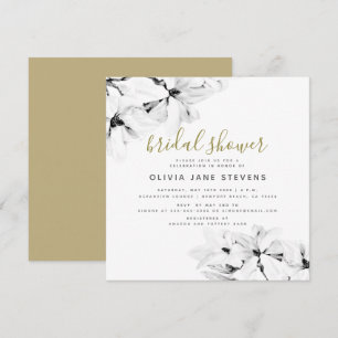 Invitation Élégant Chic Élégant Fleurs de Magnolias Enterreme