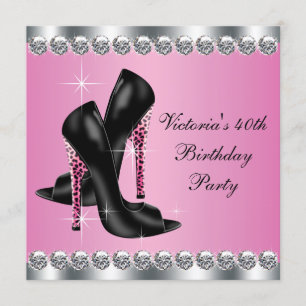 Invitation Élégant Chic Féminin Anniversaire Tache de Léopard