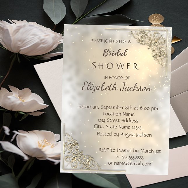 Invitation Élégant Chic Fête de Mariage en Or (Créateur téléchargé)