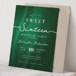 Invitation Elegant Chic Glitter Sweet 16 Birthday Emerald<br><div class="desc">Celebrate in Style with Chic Glitter fabric Sweet 16 Invitation. Make your Sweet 16 party unforgettable with the Chic Glitter fabric invitation. Customize with your party details for a chic and elegant touch.</div>