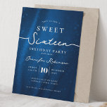 Invitation Elegant Chic Glitter Sweet 16 Birthday Navy Blue<br><div class="desc">Celebrate in Style with Chic Glitter fabric Sweet 16 Invitation. Make your Sweet 16 party unforgettable with the Chic Glitter fabric invitation. Customize with your party details for a chic and elegant touch.</div>