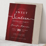 Invitation Elegant Chic Glitter Sweet 16 Birthday Red<br><div class="desc">Celebrate in Style with Chic Glitter fabric Sweet 16 Invitation. Make your Sweet 16 party unforgettable with the Chic Glitter fabric invitation. Customize with your party details for a chic and elegant touch.</div>