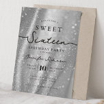 Invitation Elegant Chic Glitter Sweet 16 Birthday Silver<br><div class="desc">Celebrate in Style with Chic Glitter fabric Sweet 16 Invitation. Make your Sweet 16 party unforgettable with the Chic Glitter fabric invitation. Customize with your party details for a chic and elegant touch.</div>