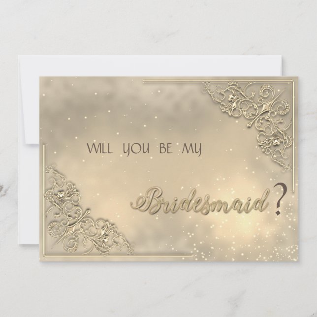 Invitation Elegant Chic Gold Bridesmaid Card (Devant)