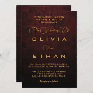 Invitation Élégant Chic Gold Classy Retro Rustic Mariage