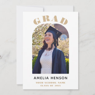 Invitation Élégant Chic Grad Photo Arch Graduation