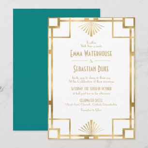 Invitation Élégant chic Great Gatsby Art Déco Mariage Invita