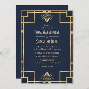 Invitation Élégant chic Great Gatsby Art Déco Mariage Invita