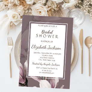 Invitation Élégant Chic Magnolia Baby Shower pour une Mariée