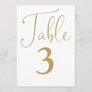Invitation Élégant Chic Or Simple Grand Nombre De Table