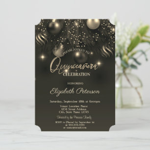 Invitation Élégant Chic Ornements Élégants Quinceañera