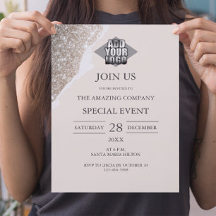 Invitation Élégant Chic Pailleté & Événement Neutre
