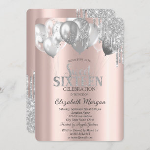 Invitation Élégant Chic Parties scintillant Lecteurs Ballons