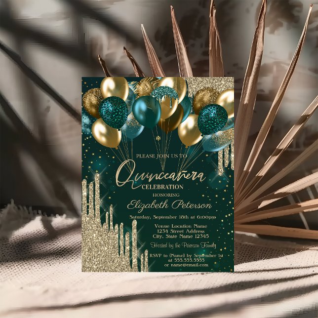 Invitation Élégant Chic Parties scintillant Or Lecteurs Ballo (Créateur téléchargé)