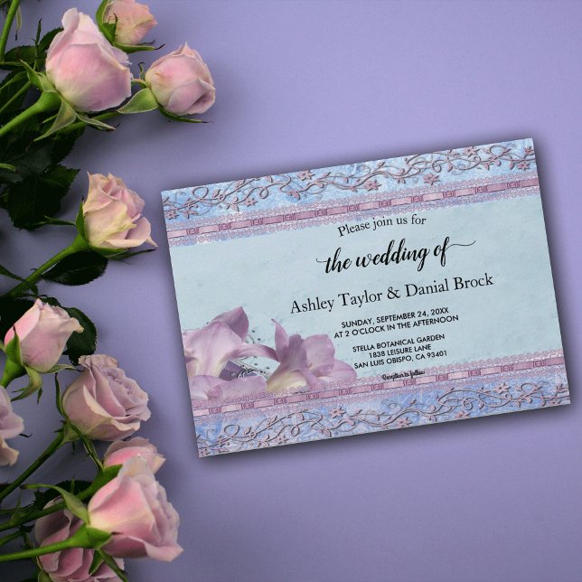 Invitation Élégant Chic Purple Ornate Parties scintillant Mar (Créateur téléchargé)