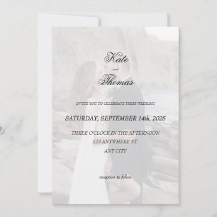 Invitation Élégant Chic Romantique Minimaliste Classique Blan