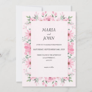 Invitation Élégant Chic Romantique Minimaliste Classique Blus