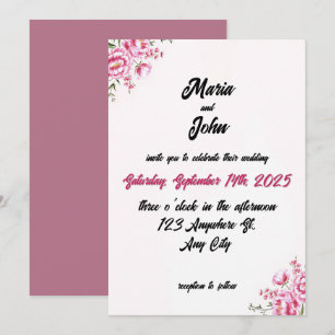 Invitation Élégant Chic Romantique Minimaliste Classique Blus