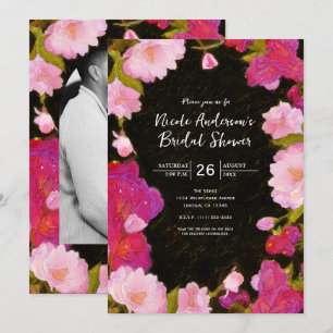 Invitation Elégant Chic Rose Floral Fleurs de printemps Invit