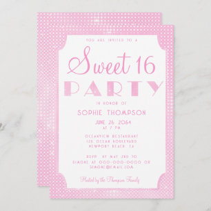 Invitation Élégant Chic Rose Parties scintillant Sequins Swee