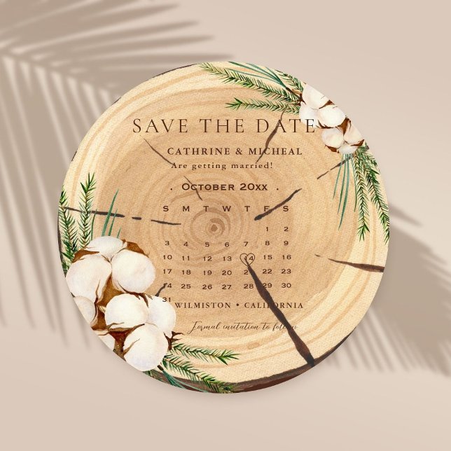 Invitation Elégant & Chic Rustic Mariage Wooden enregistrer l (Créateur téléchargé)