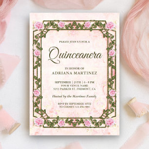 Invitation Élégant Chic Vintage Roses Roses Roses Roses Rose 