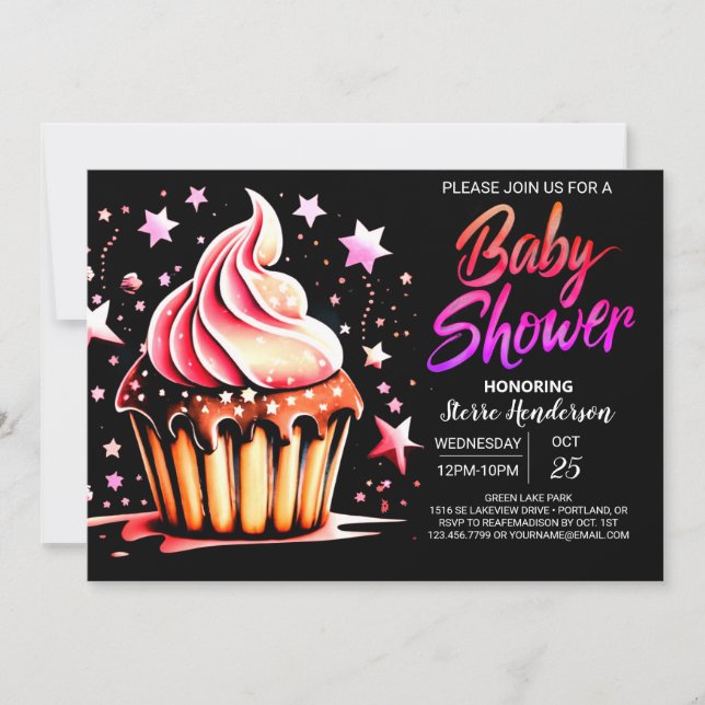 Invitation Élégant Chocolat Bliss Baby shower fille (Devant)