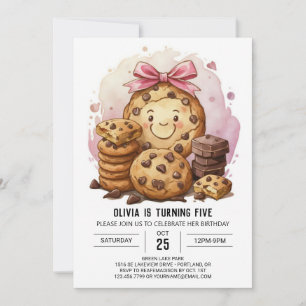 Invitation Élégant chocolat Chic Cookies Anniversaire