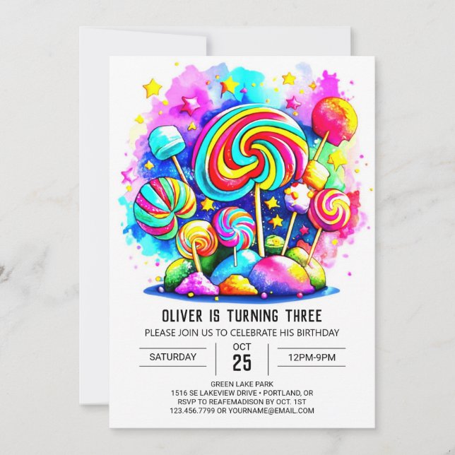 Invitation Élégant chocolat doux Printable Anniversaire (Devant)