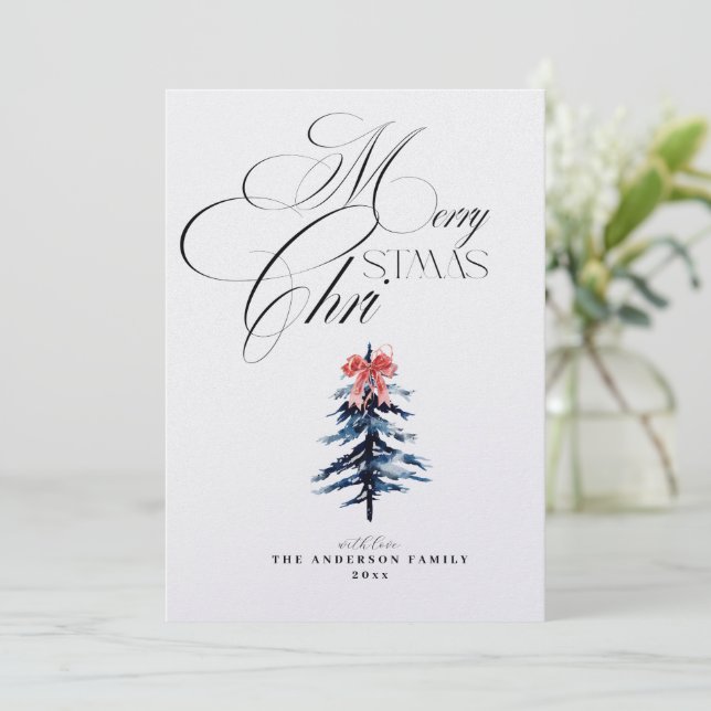 Invitation Elegant Christmas Holiday Card (Debout devant)