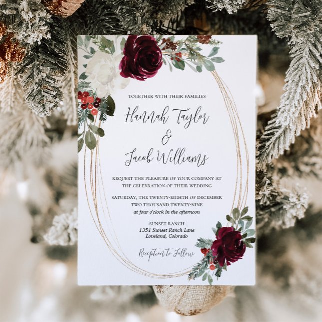Invitation Elegant Christmas Winter Wedding (Créateur téléchargé)
