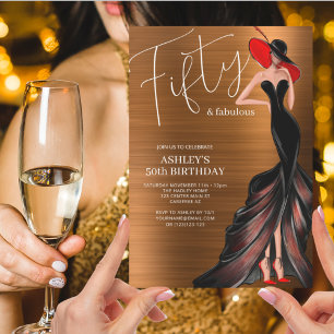 Invitation Elégant Cinquante et Fantastique 50e Anniversaire
